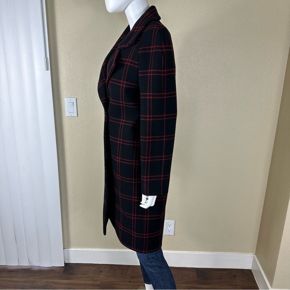 Maje Coat Sz 36 Plaid Wool Blend - Picture 4 of 16